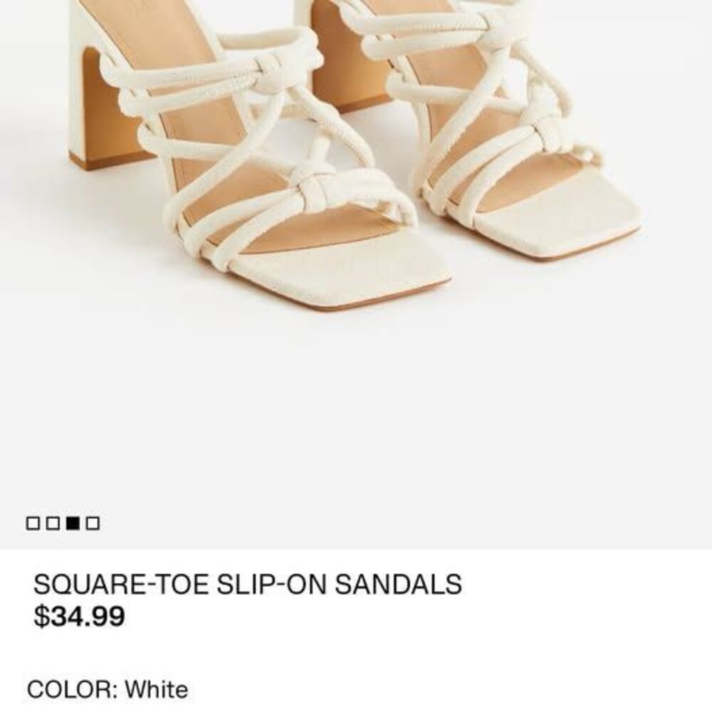 H&M SQUARE TOE SLIP ON SANDALS size 7